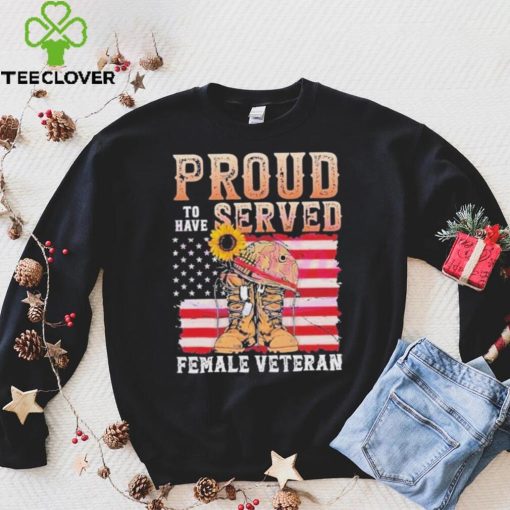 Female Veteran 4th Of July Vintage American Flag shirt