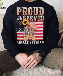 Female Veteran 4th Of July Vintage American Flag shirt