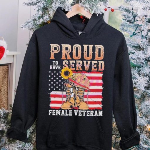 Female Veteran 4th Of July Vintage American Flag shirt