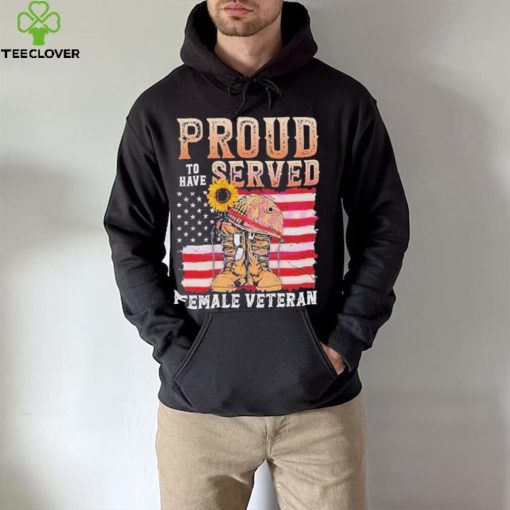 Female Veteran 4th Of July Vintage American Flag shirt
