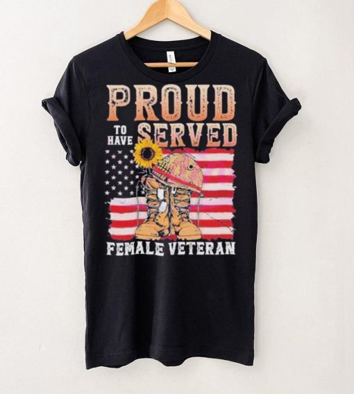 Female Veteran 4th Of July Vintage American Flag shirt