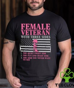 Female Veteran with Three Sides Women Veteran Mother Grandma T Shirt