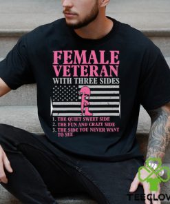 Female Veteran with Three Sides Women Veteran Mother Grandma T Shirt