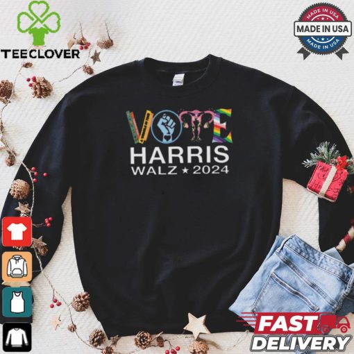 Feminism abortion right lgbt vote harris walz 2024 shirt