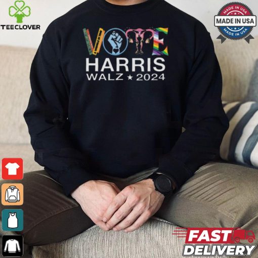 Feminism abortion right lgbt vote harris walz 2024 shirt