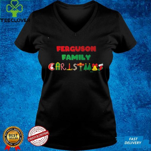 Ferguson Family Funny Merry Christmas 2021 Word Design T Shirt