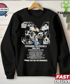 Fernando Valenzuela 1960 2024 Baseball Hall Of Fame Thank You For The Memories Shirt