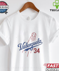 Fernando Valenzuela 34 Dodgers Jersey T Shirt