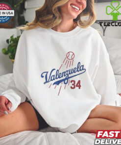 Fernando Valenzuela 34 Dodgers Jersey T Shirt