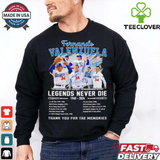 Fernando Valenzuela Legends Never Die 1960 2024 Thank You For The Memories Signature Shirt