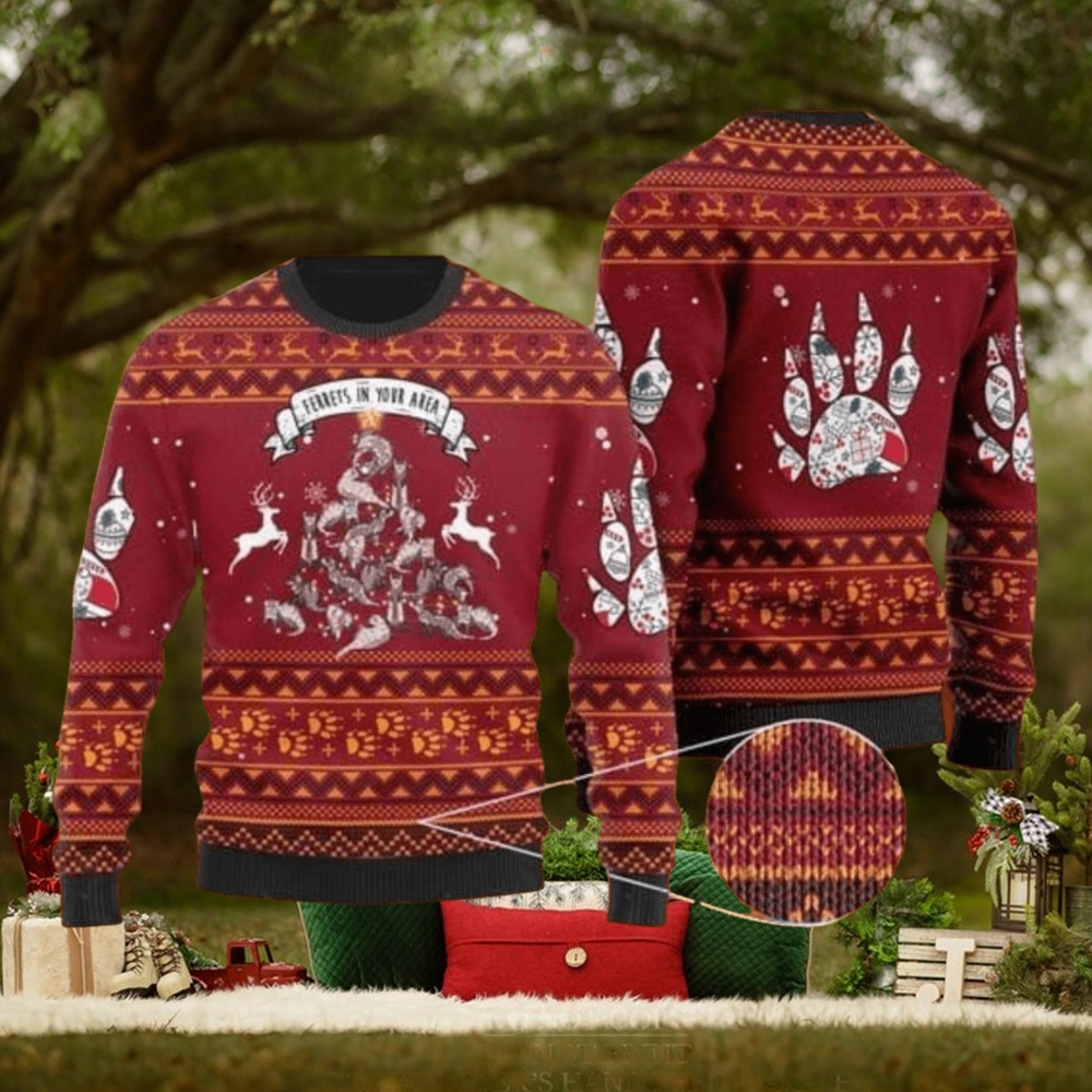Ferrets In Your Area Ugly Christmas Sweater For Men & Women Ferrets In Your Area Ugly Christmas Sweater For Men & Women