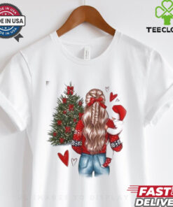 Festive Christmas Mother and Baby Graphic T Shirt