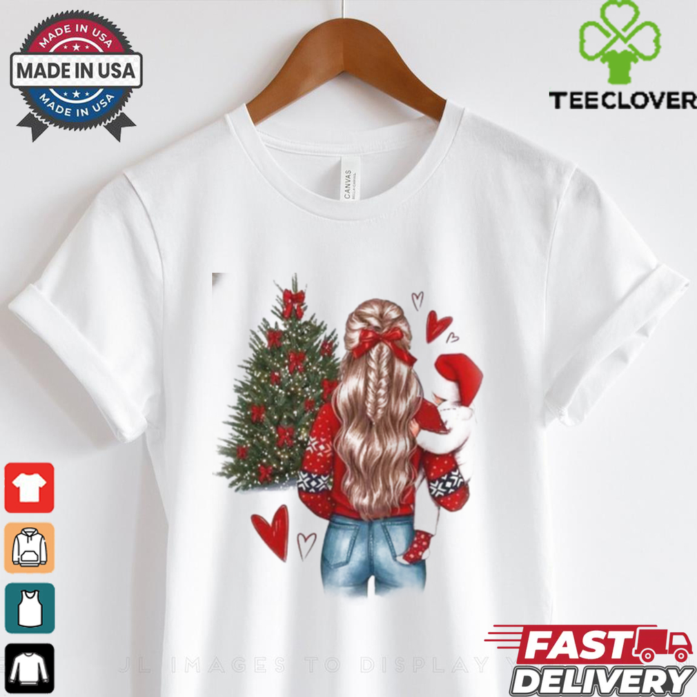 Festive Christmas Mother and Baby Graphic T Shirt Festive Christmas Mother and Baby Graphic T Shirt