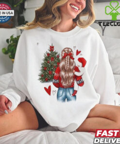 Festive Christmas Mother and Baby Graphic T Shirt