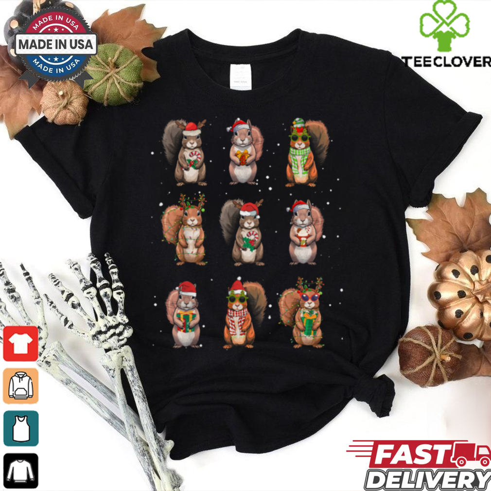 Festive Christmas Squirrels Graphic T Shirt Festive Christmas Squirrels Graphic T Shirt