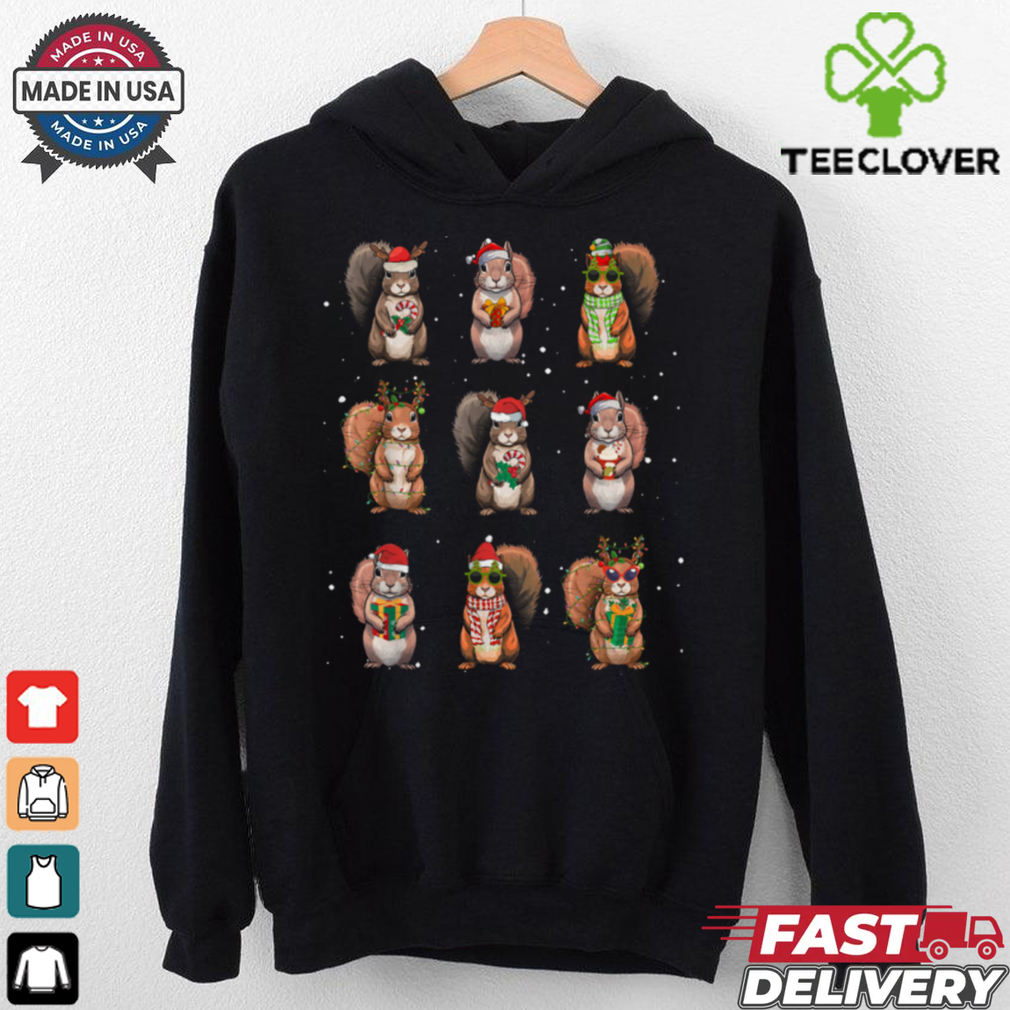 Festive Christmas Squirrels Graphic T Shirt Festive Christmas Squirrels Graphic T Shirt