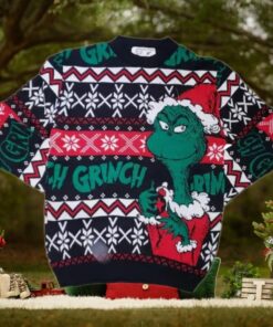 Festive Grinch Christmas ugly Sweater – Ugly Holiday Party Knitwear