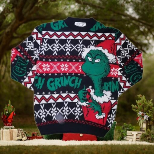 Festive Grinch Christmas ugly Sweater – Ugly Holiday Party Knitwear