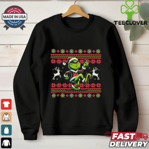 Festive Grinch Dance Moves Ugly Christmas T Shirt