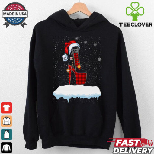 Festive High Heel Christmas Plaid Holiday Shirt