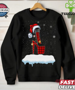 Festive High Heel Christmas Plaid Holiday Shirt