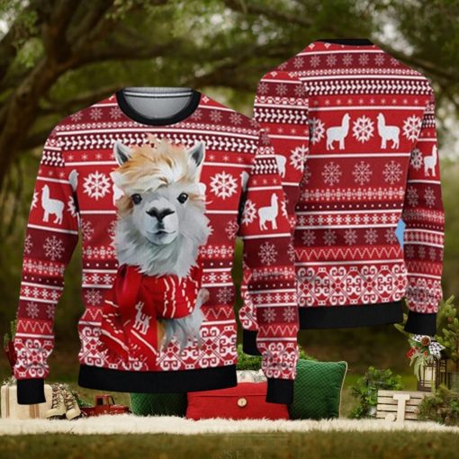 Festive Llama Xmas Christmas 3D Sweater