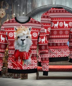 Festive Llama Xmas Christmas 3D Sweater