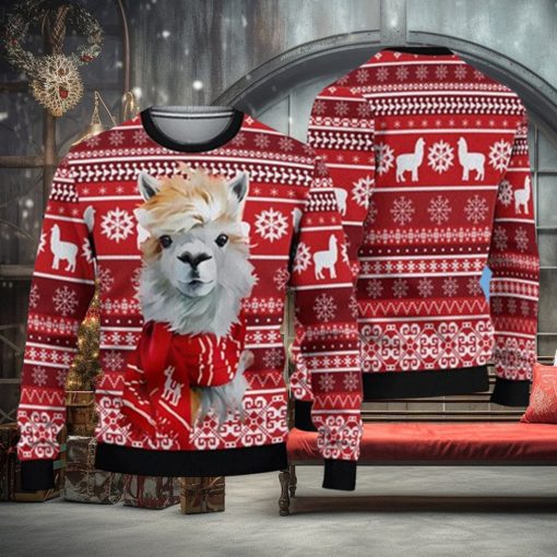 Festive Llama Xmas Christmas 3D Sweater