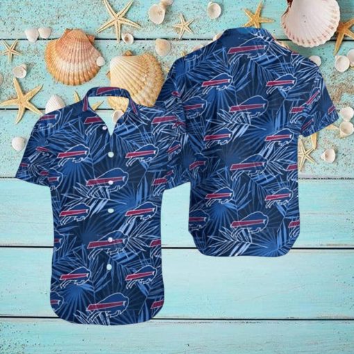Buffalo Bills Hawaiian Shirt Blue Tropical Leaves All Over Print NFL Hawaiian Shirt