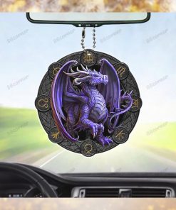 Fierce Purple Dragon Flat Car Ornament