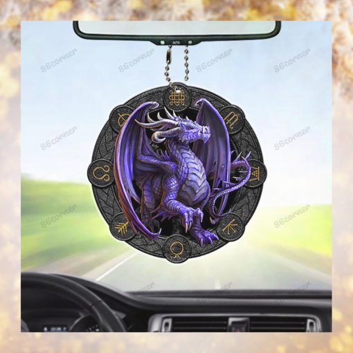 Fierce Purple Dragon Flat Car Ornament