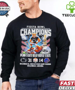Fiesta Bowl Champions Penn State Nittany Lions Beat Boise State Broncos Mascot 2024 T Shirts Fan Favorite