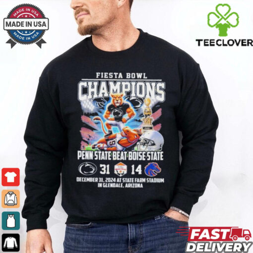 Fiesta Bowl Champions Penn State Nittany Lions Beat Boise State Broncos Mascot 2024 T Shirts  Fan Favorite