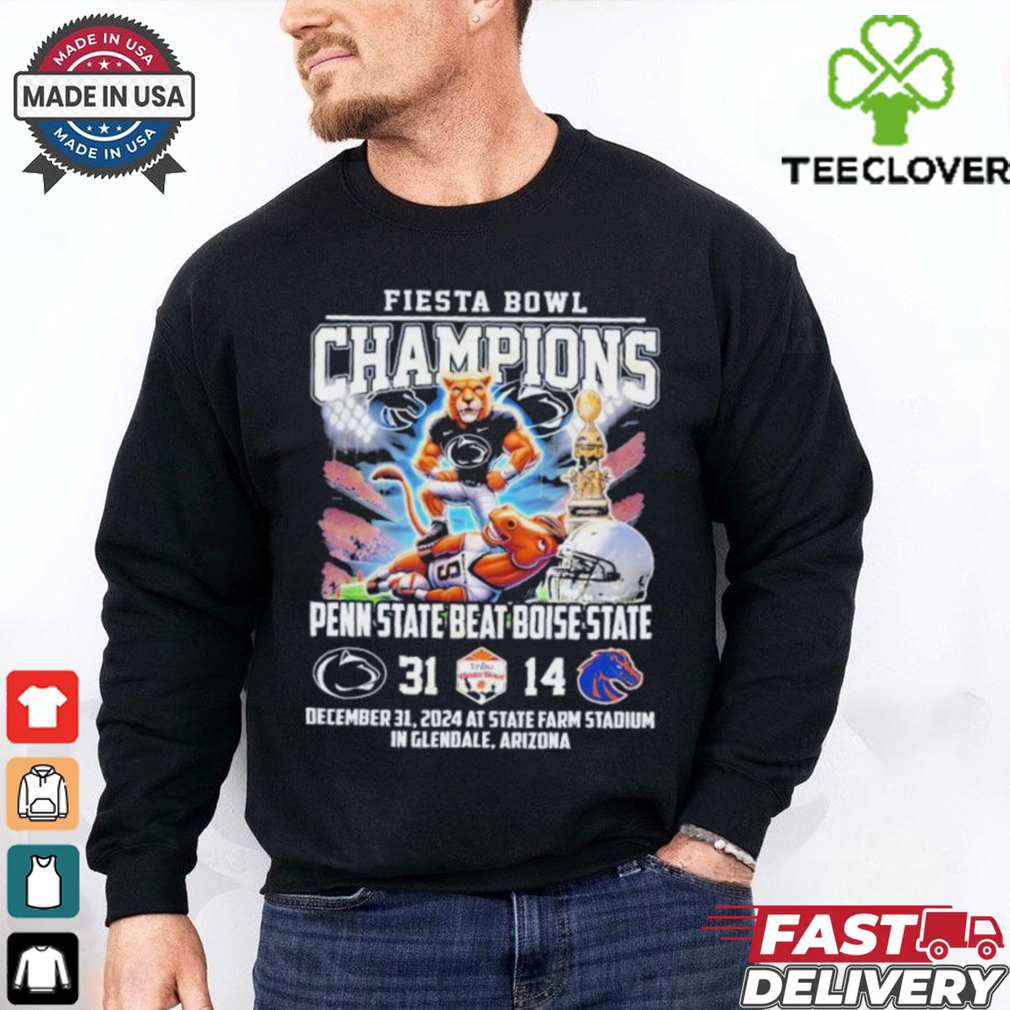 Fiesta Bowl Champions Penn State Nittany Lions Beat Boise State Broncos Mascot 2024 T Shirts Fan Favorite Fiesta Bowl Champions Penn State Nittany Lions Beat Boise State Broncos Mascot 2024 T Shirts Fan Favorite