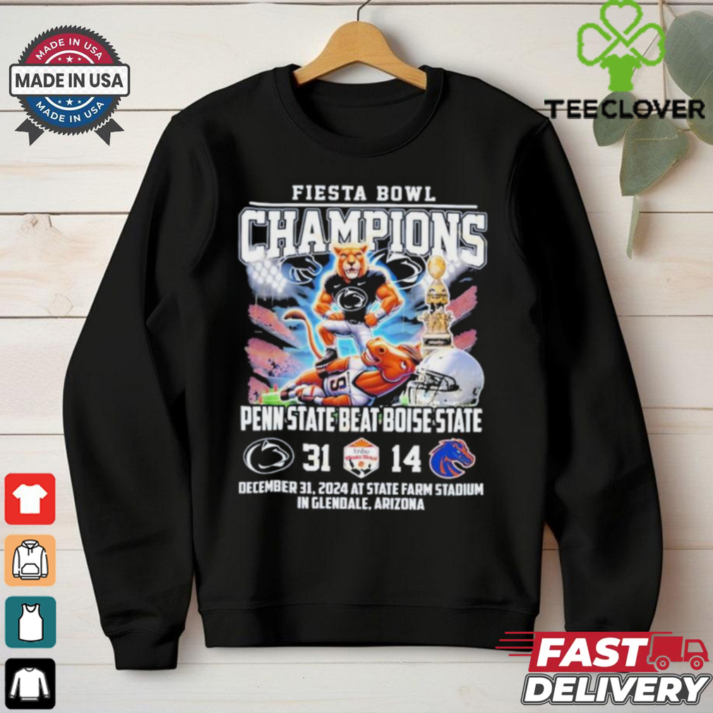 Fiesta Bowl Champions Penn State Nittany Lions Beat Boise State Broncos Mascot 2024 T Shirts Fan Favorite Fiesta Bowl Champions Penn State Nittany Lions Beat Boise State Broncos Mascot 2024 T Shirts Fan Favorite
