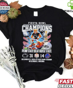 Fiesta Bowl Champions Penn State Nittany Lions Beat Boise State Broncos Mascot 2024 T Shirts Fan Favorite