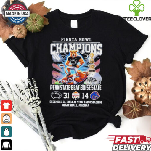 Fiesta Bowl Champions Penn State Nittany Lions Beat Boise State Broncos Mascot 2024 T Shirts  Fan Favorite