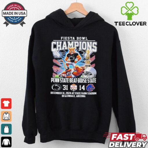 Fiesta Bowl Champions Penn State Nittany Lions Beat Boise State Broncos Mascot 2024 T Shirts  Fan Favorite