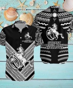 Fiji Rugby Hawaiian Shirt Sydney Nadroga Navosa Stallions Creative Style Black