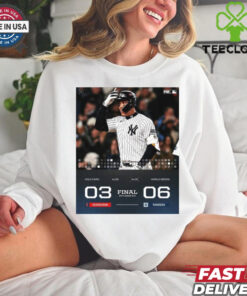 Final NYY Leads 2 0 Cleveland Guardians 03 – 06 New York Yankees ALCS World Series 2024 Poster t hoodie, sweater, longsleeve, shirt v-neck, t-shirt