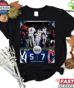 Final New York Yankees 5 7 Cleveland Guardians Yankees Lead Series 2 1 MLB Baseball 2024 ALCS Poster t hoodie, sweater, longsleeve, shirt v-neck, t-shirt