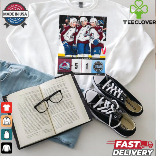 Final Score Colorado Avalanche 5 – 1 Utah Hockey Club NHL 2024 25 Season t shirt