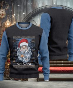 Find The Cat Ugly Christmas Sweater Knitted Gift For Men And Women