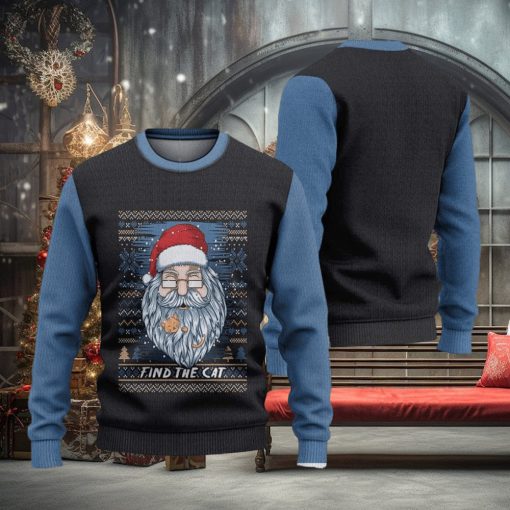 Find The Cat Ugly Christmas Sweater Knitted Gift For Men And Women