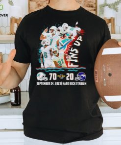 Fins up Miami Dolphins 70 20 Denver Broncos September 24 2023 shirt