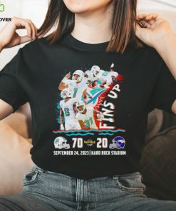 Fins up Miami Dolphins 70 20 Denver Broncos September 24 2023 shirt 2 Fins up Miami Dolphins 70 20 Denver Broncos September 24 2023 shirt
