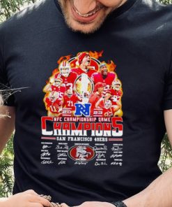 Fire 2023 NFC Championship Game Champions San Francisco 49ers signatures hoodie, sweater, longsleeve, shirt v-neck, t-shirt