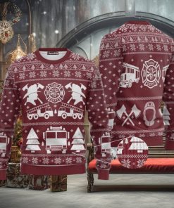 Fire Dept Firefighter Christmas Red Ugly Christmas Sweater