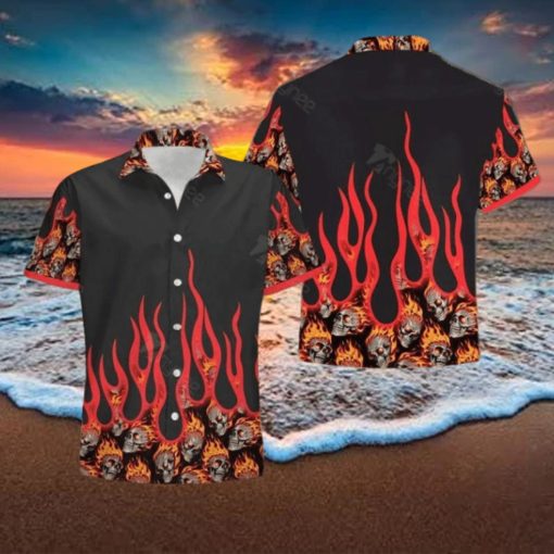 Fire Skull 3D Hawaiian Shirt