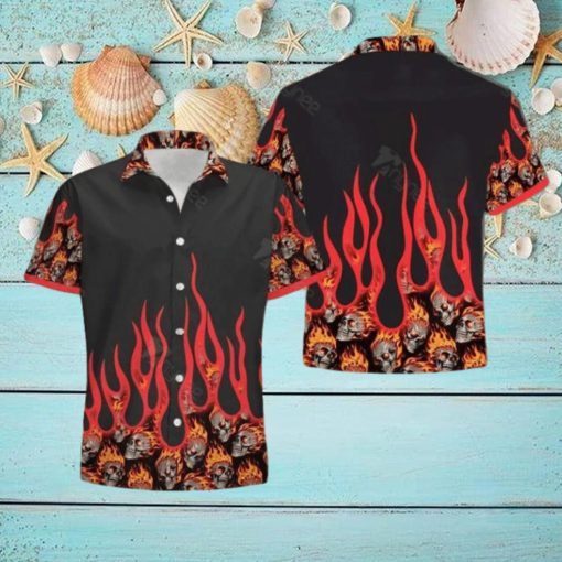 Fire Skull 3D Hawaiian Shirt